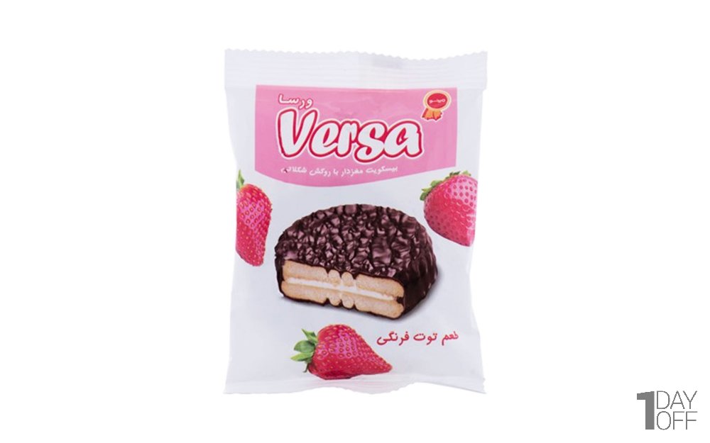 بیسکویت مغزدار والس توت فرنگی ورسا مینو مقدار 30 گرم