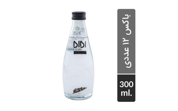 باکس 12 عددی آب گازدار (سودا) شیشه‌ای دی‌دی واتر مقدار 300 میلی‌لیتر