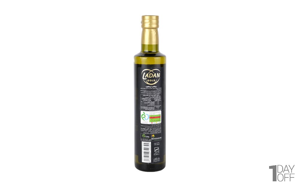 روغن زیتون خالص لادن طلایی مقدار 500 میلی‌لیتر