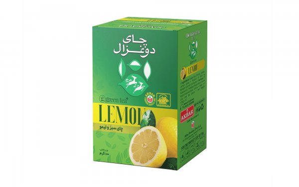 چای سبز و لیمو دوغزال مقدار 100 گرم