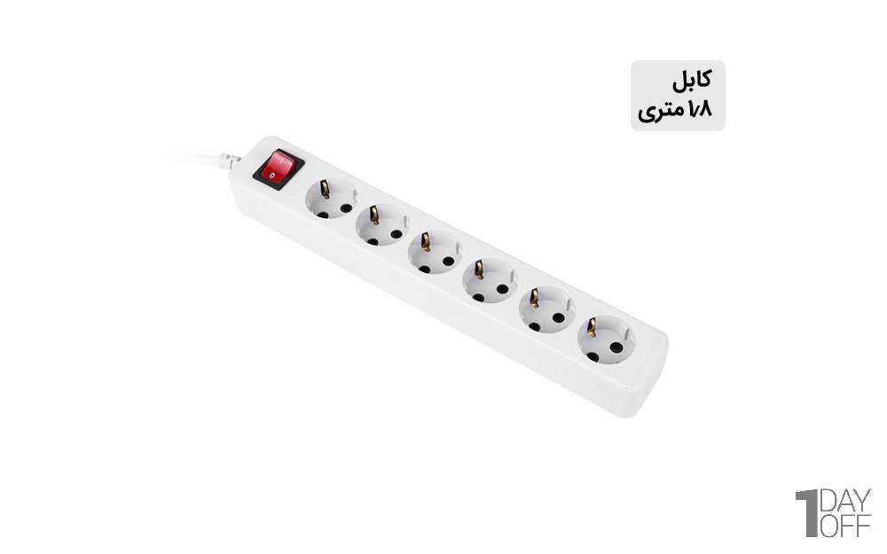 6 راهی ارت دار پارت الکتریک مدل شهاب با کابل 1.8 متر