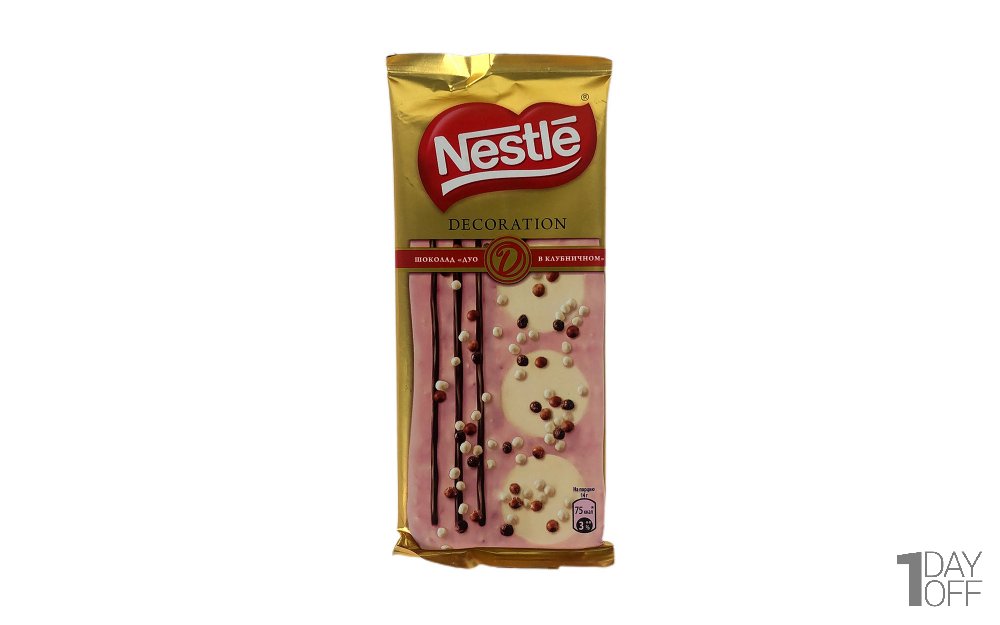 شکلات سفید و توت‌فرنگی نستله (Nestle) مدل DECORATION مقدار 85 گرم