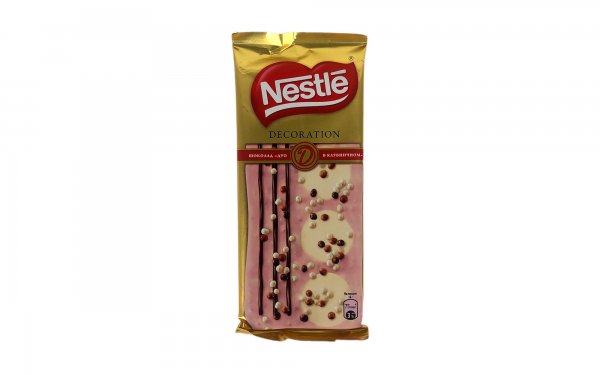 شکلات سفید و توت‌فرنگی نستله (Nestle) مدل DECORATION مقدار 85 گرم