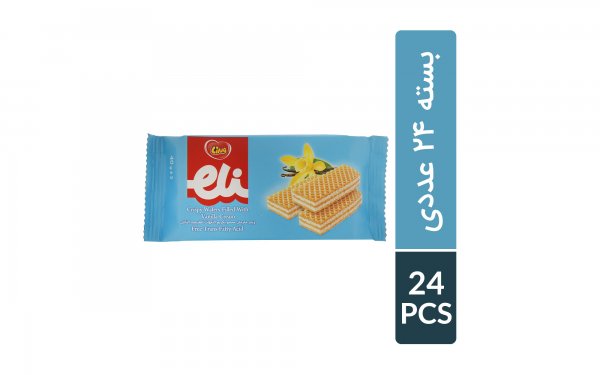 ویفر کرمدار با طعم وانیل لینا بسته 24 عددی