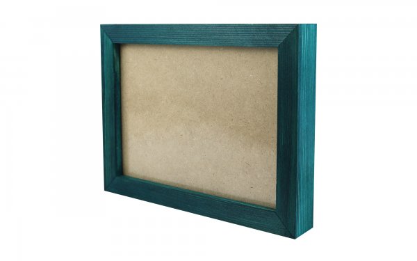 قاب عکس چوبی دست ساز ابعاد 17x22 سانتی‌متر رنگ فیروزه‌ای