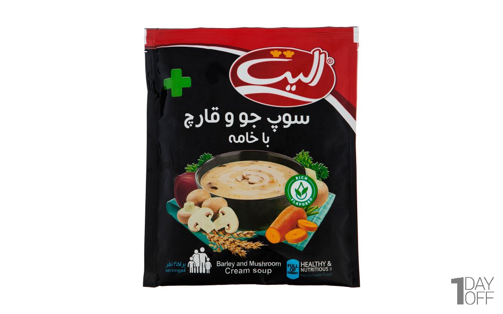 سوپ نیمه آماده جو و قارچ با خامه الیت مقدار 80 گرم