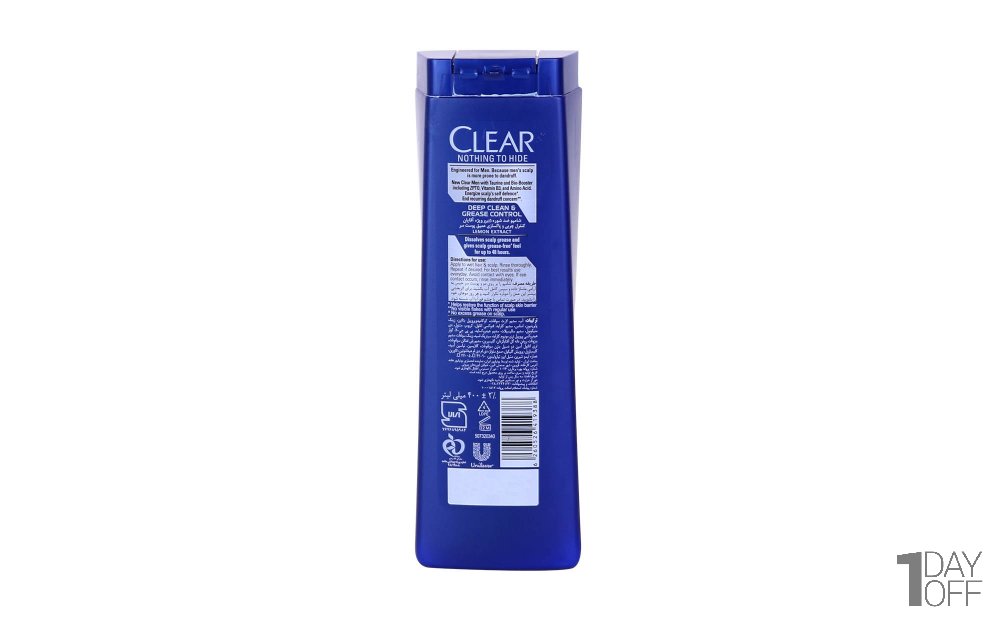 شامپو ضدشوره مردانه کلییر (Clear) مدل Grease control مقدار 400 میلی‌لیتر
