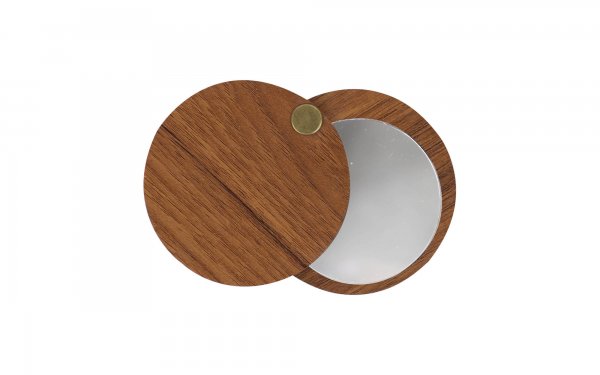 آینه گرد چوبی با قطر 6 سانتی‌متر 