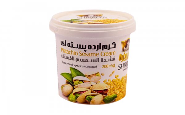 کرم ارده پسته‌ای شیررضا مقدار 200 گرم