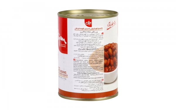 کنسرو لوبیا چیتی با سس گوجه‌فرنگی بیژن مقدار 380 گرم