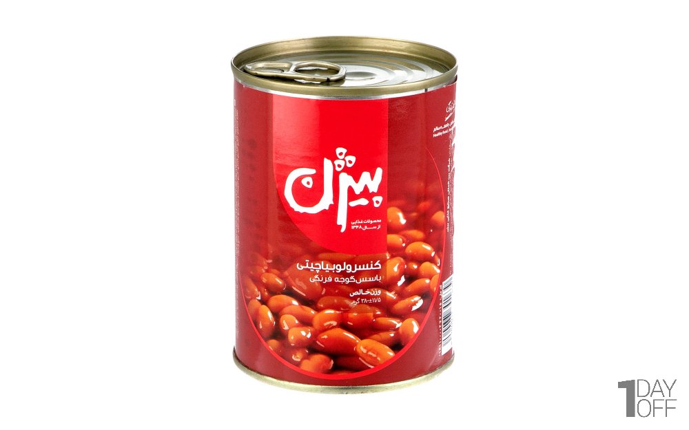 کنسرو لوبیا چیتی با سس گوجه‌فرنگی بیژن مقدار 380 گرم