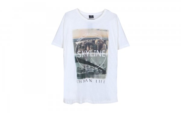 تیشرت سفید لیورجی (Livergy) مدل skyline