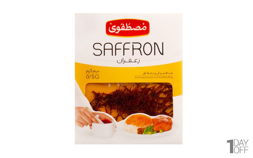 زعفران درجه یک مصطفوی نایلونی مقدار 0.5 گرم