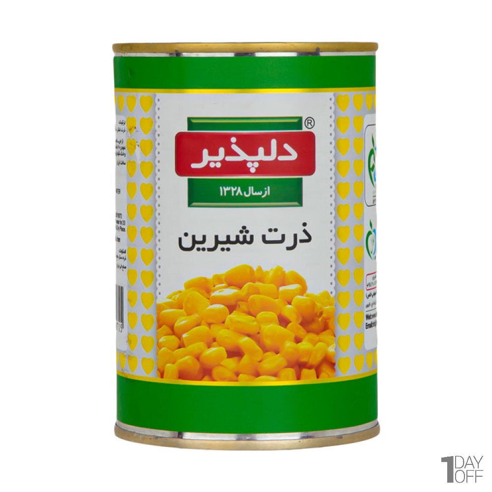 کنسرو ذرت دلپذیر مقدار 400 گرم