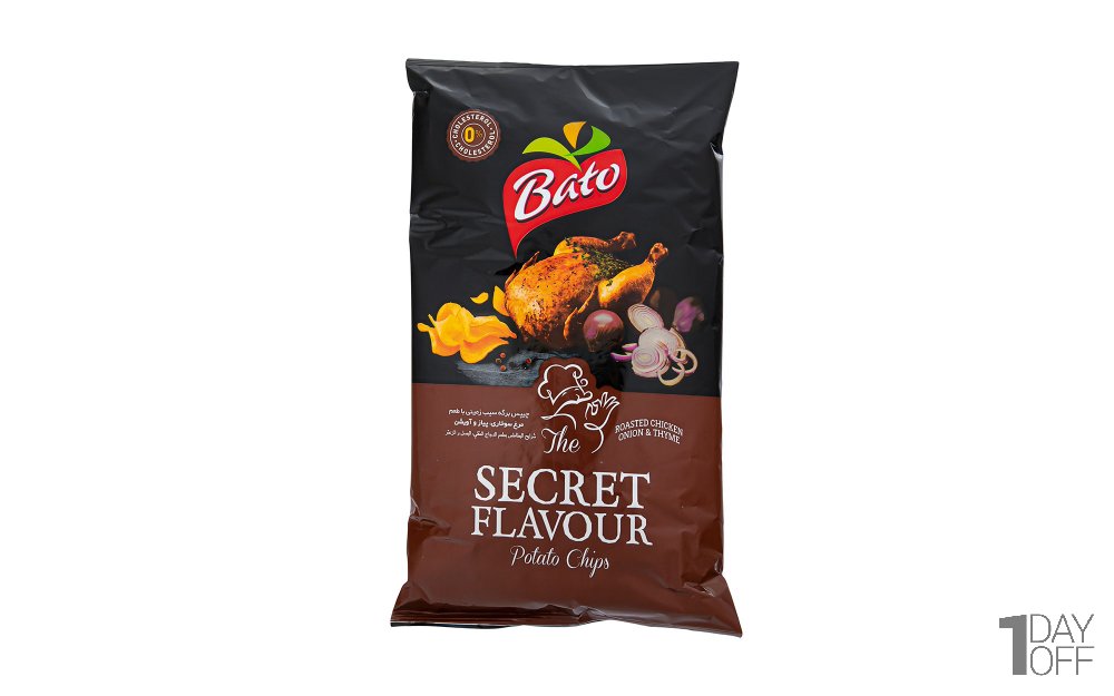 چیپس با طعم مرغ سوخاری و پیاز و آویشن باتو مقدار 90 گرم