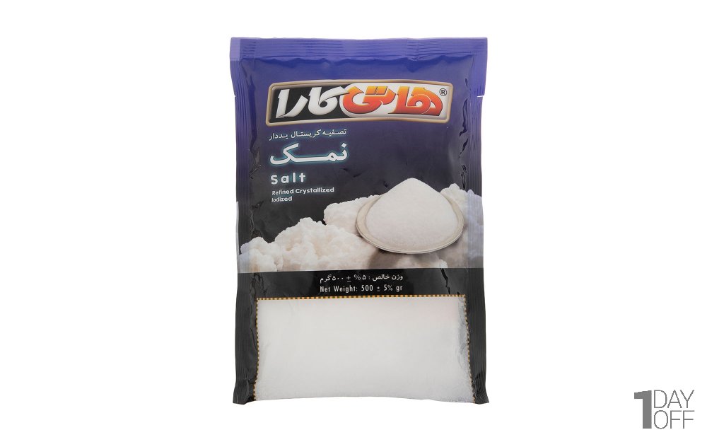 نمک کریستال یددار هاتی‌کارا گلستان مقدار 500 گرم  