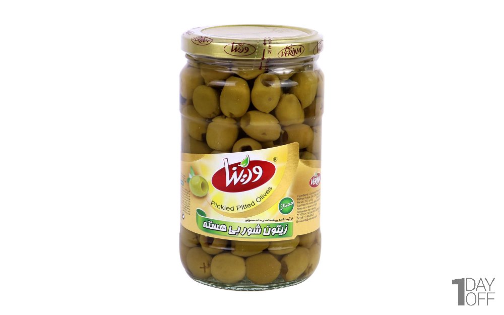 زیتون شور بی‌هسته ورینا مقدار 670 گرم