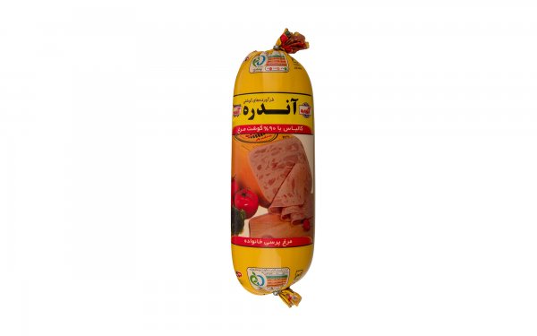 کالباس مرغ پرسی آندره با 90 درصد گوشت مرغ مقدار 500 گرم