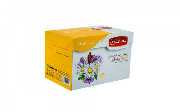 دمنوش مخلوط گیاهی بابونه و زعفران مصطفوی کیسه‌ای مثلثی بسته 14 عددی