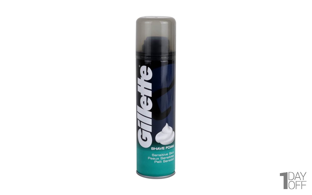 فوم اصلاح پوست‌های حساس ژیلت (Gillette) مقدار 200 میلی‌لیتر