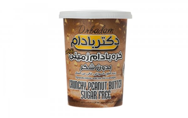 کره بادام‌زمینی بدون شکر دکتر بادام مقدار 470 گرم