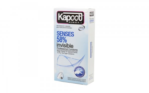 کاندوم کاپوت (Kapoot) مدل Senses 58% (Invisible)