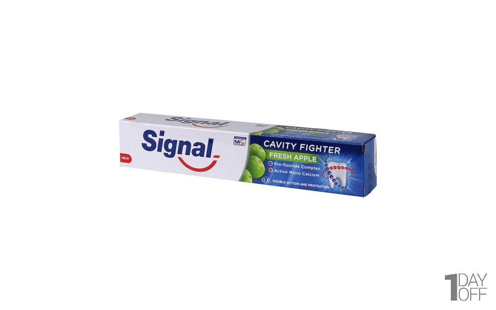 خمیردندان ضد پوسیدگی گیاهی با رایحه سیب سیگنال (Signal) مقدار 50 میلی‌لیتر