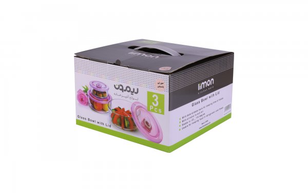 ست 3 عددی ظرف شیشه‌ای سفید لیمون (Limon)
