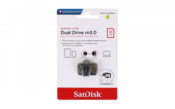 فلش مموری 16 گیگابایت سن دیسک (Sandisk) مدل Dual Drive