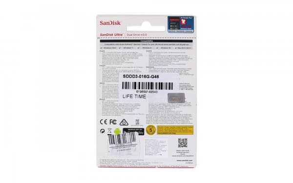 فلش مموری 16 گیگابایت سن دیسک (Sandisk) مدل Dual Drive