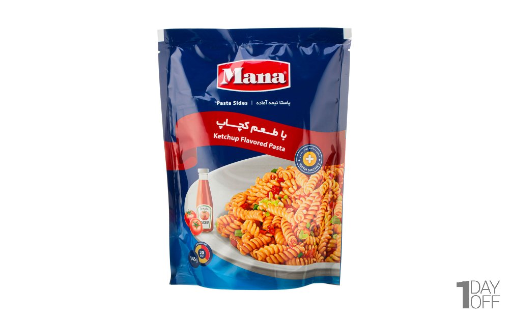 پاستا نیمه آماده با طعم کچاپ مانا مقدار 145 گرم