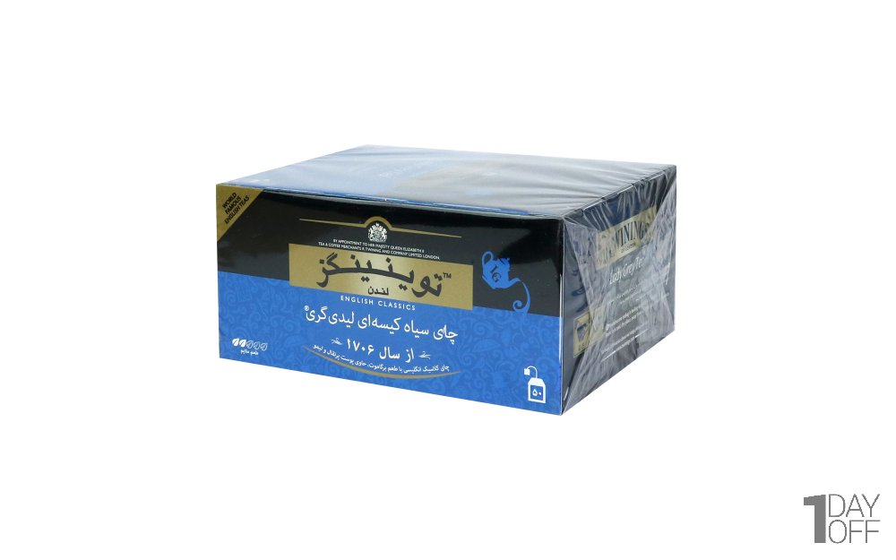 چای سیاه کیسه‌ای لیدی‌گری توینینگز بسته 50 عددی