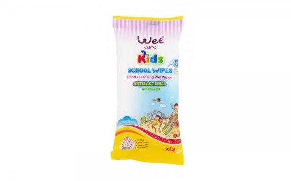 دستمال مرطوب ضدعفونی‌کننده دست و صورت 12 برگی مخصوص کودکان وی کر (Wee Care) مدل Antibacterial