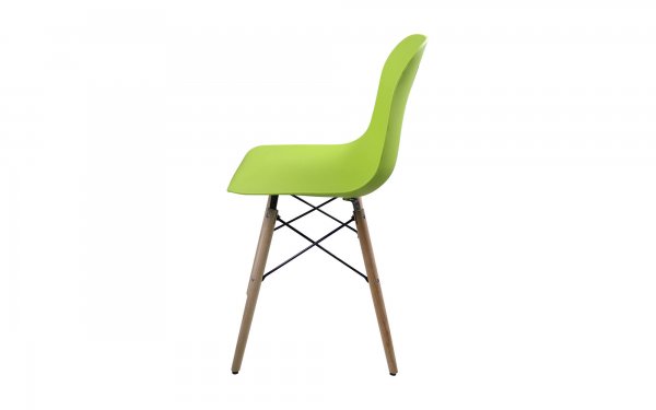 صندلی اِیمز پایه ایفلی بدون دسته با پایه چوبی رنگ سبز