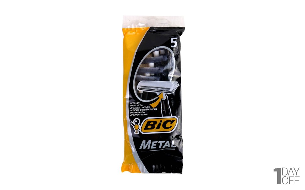 خودتراش یک تیغه Metal بیک بسته 5 عددی