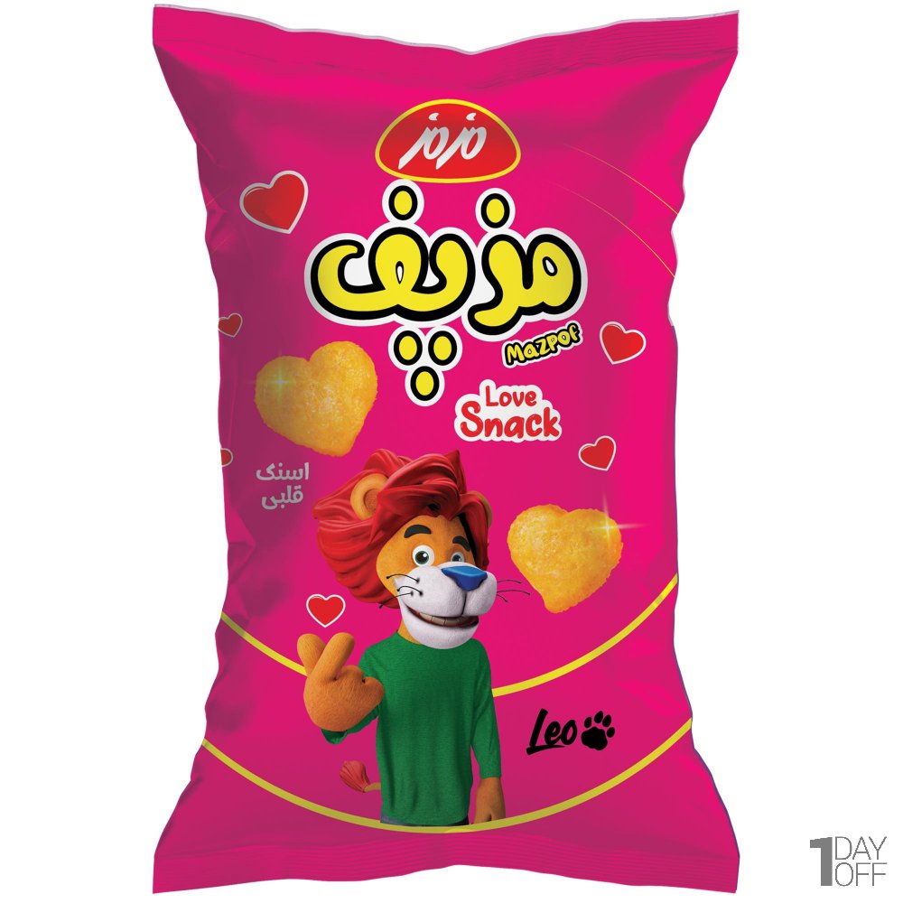 اسنک قلبی مزپف مزمز مقدار 50 گرم