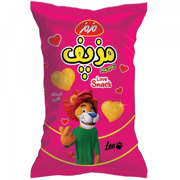 اسنک قلبی مزپف مزمز مقدار 50 گرم