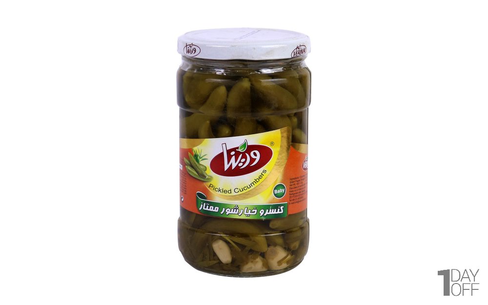 کنسرو خیارشور ممتاز ورینا مقدار 690 گرم