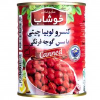 کنسرو لوبیا چیتی با سس گوجه فرنگی خوشاب 350 گرم