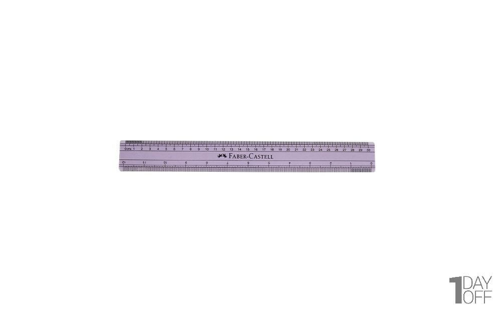 خط‌کش ژله‌ای فابر کاستل (Faber Castell) 30 سانتی‌متری رنگ بنفش شفاف