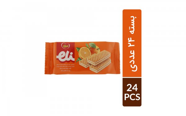 ویفر کرمدار با طعم پرتقال لینا بسته 24 عددی 