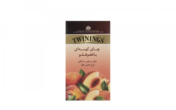 چای سیاه کیسه‌ای  با طعم هلو توینینگز بسته 20 عددی