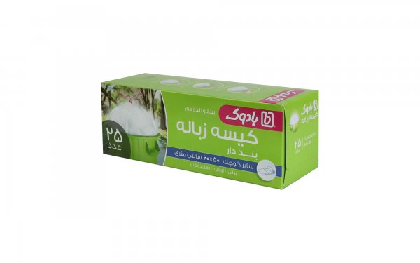 کیسه زباله بنددار 50x60 سانتی‌متر بادوک بسته 25 عددی 