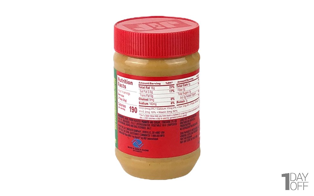 کره بادام‌زمینی کرمی جیف (Jif) نوع creamy مقدار 454 گرم
