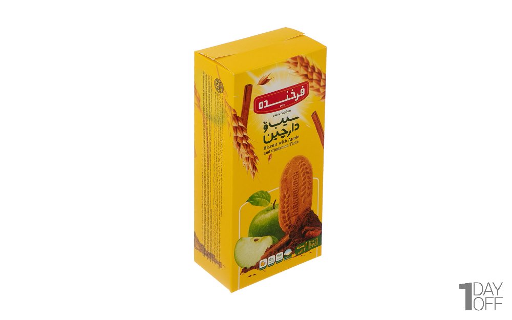 بیسکویت با طعم سیب و دارچین فرخنده مقدار 330 گرم
