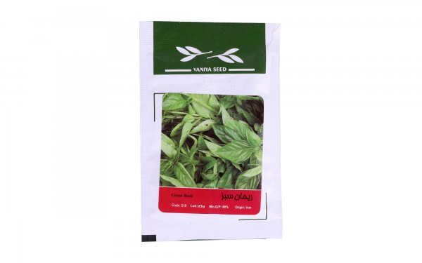 بذر ریحان سبز (Green Basil) وانیا آذر سبزینه کد S18 مقدار 25 گرم
