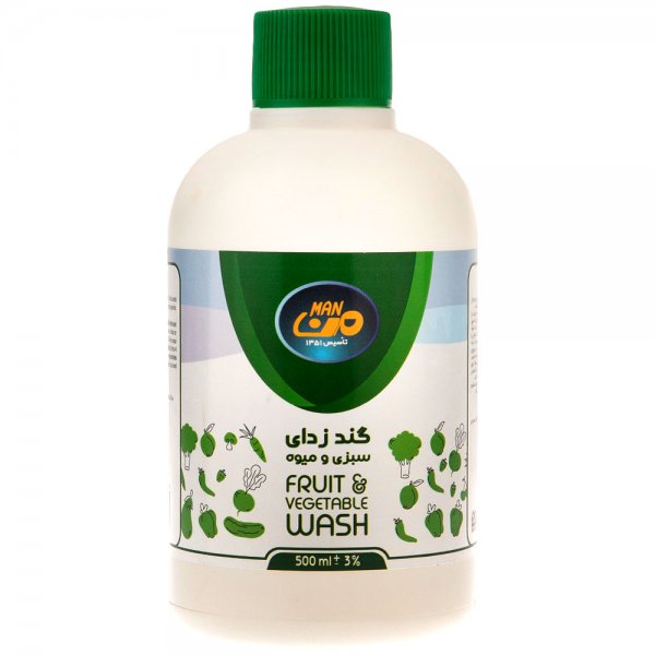 مایع ضدعفونی‌کننده سبزی و میوه من مقدار 500 گرم