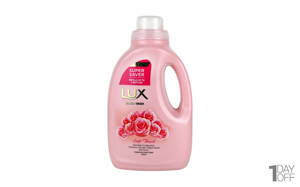 مایع دستشویی با رایحه رز فرانسوی و بادام لوکس (Lux) Soft tuch مقدار 1.5 لیتر