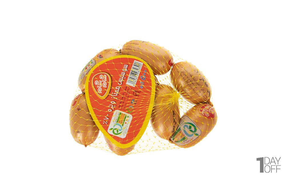 سوسیس ممتاز ویژه 70 درصد گوشت قرمز شام‌شام مقدار 500 گرم  