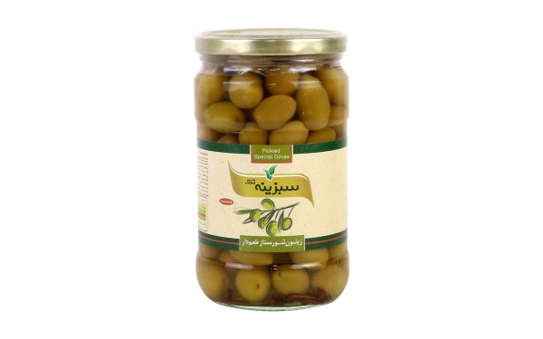 زیتون شور درشت درجه یک طعم‌دار سبزینه تک مقدار 700 گرم